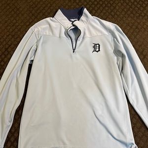 Nike Detroit Tigers Quarter Zip Golf Pullover Light Blue
